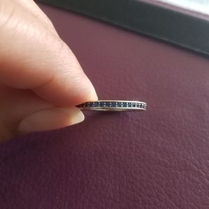 Radiant heart ring dark blue